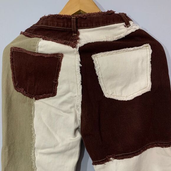 Shein | Tricolor Women’s High Waist Cut and Sew Jeans Multicolor XS - Picture 5 of 9